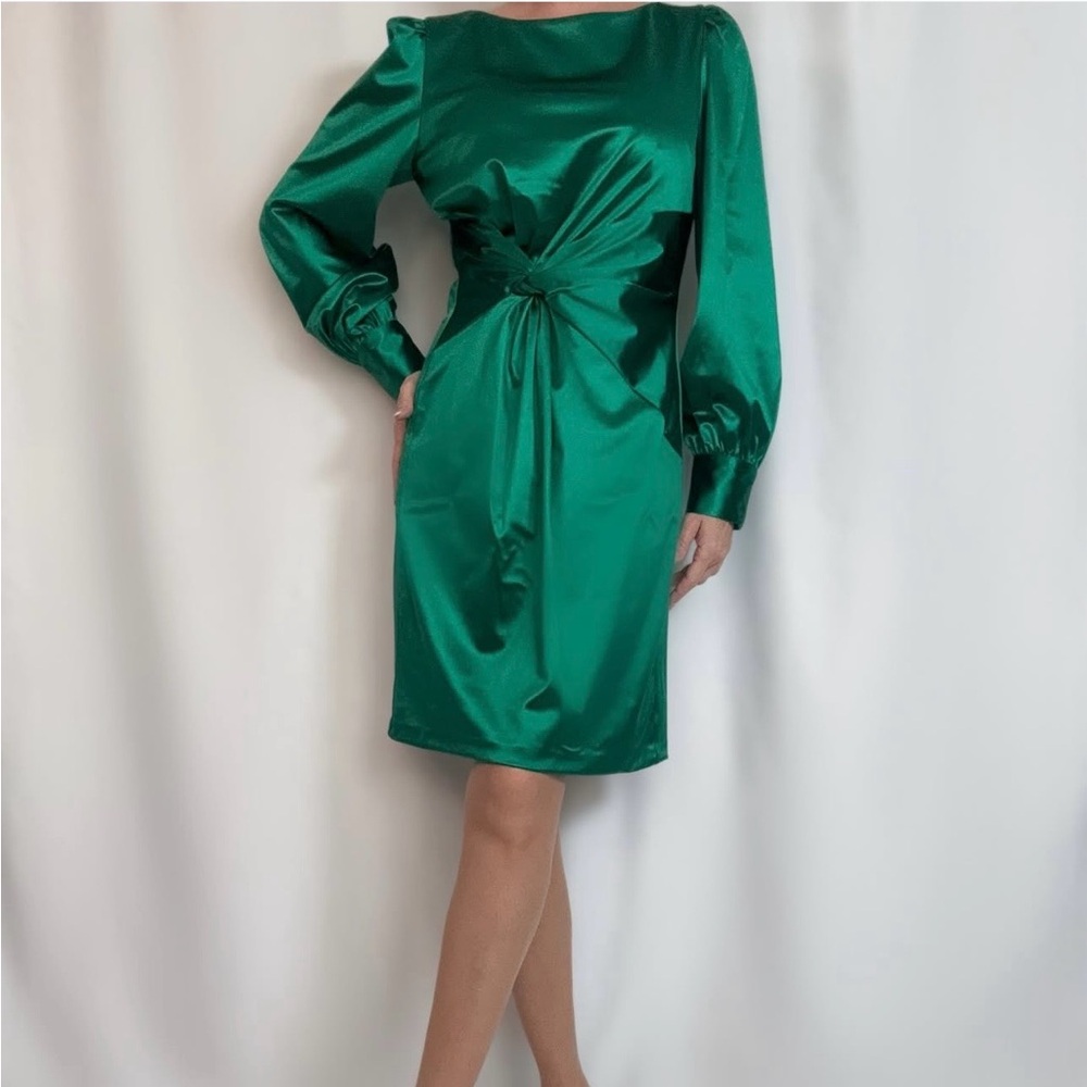 Donna Ricco Emerald Long Sleeve Dress